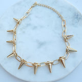 Gold Plated Spike Necklace - HELLO PARRY Australian Fashion Label 
