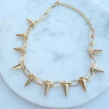 Gold Plated Spike Necklace - HELLO PARRY Australian Fashion Label 