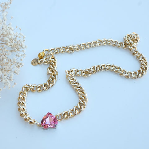 Devi Gold Chain Swarovski Gem Necklace - HELLO PARRY Australian Fashion Label 