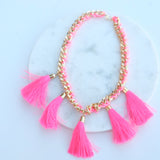 Neon Tassels Chain Necklace - HELLO PARRY Australian Fashion Label 