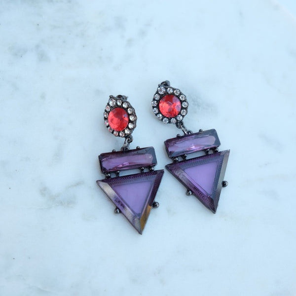 Violet Labyrinth Earrings - HELLO PARRY Australian Fashion Label 