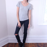 Basic V Neck Soft Tee - HELLO PARRY Australian Fashion Label 