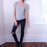 Basic V Neck Soft Tee - HELLO PARRY Australian Fashion Label 