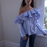 Juliet One Shoulder Ruffle Top