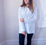 Kuistan Oversized Boyfriend Shirt -Pale Blue