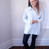 Kuistan Oversized Boyfriend Shirt -Pale Blue