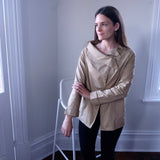 Karla Asymmetrical Collar Shirt - Camel