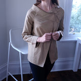 Karla Asymmetrical Collar Shirt - Camel