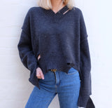 CERINA DISTRESSED KNIT JUMPER