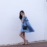 Katie Chambray Off-Shoulder Dress