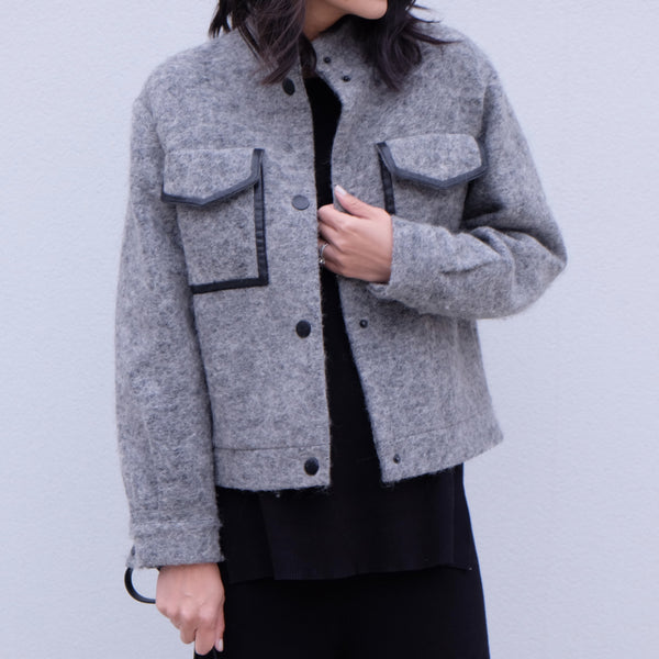 Aspen Pocket Grey Jacket - HELLO PARRY Australian Fashion Label 