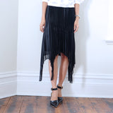 Daniela Knife Pleat Black Double Skirt - HELLO PARRY Australian Fashion Label 