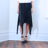 Daniela Knife Pleat Black Double Skirt - HELLO PARRY Australian Fashion Label 