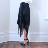 Daniela Knife Pleat Black Double Skirt - HELLO PARRY Australian Fashion Label 