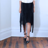 Daniela Knife Pleat Black Double Skirt - HELLO PARRY Australian Fashion Label 