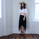 Daniela Knife Pleat Black Double Skirt - HELLO PARRY Australian Fashion Label 