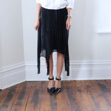 Daniela Knife Pleat Black Double Skirt - HELLO PARRY Australian Fashion Label 