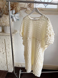 Dita Puff Sleeve Bubble Mini Dress - Cream
