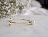 Elena Pearl Claw Gold Cuff Bracelet - HELLO PARRY Australian Fashion Label 