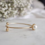 Elena Pearl Claw Gold Cuff Bracelet - HELLO PARRY Australian Fashion Label 