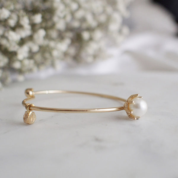 Elena Pearl Claw Gold Cuff Bracelet - HELLO PARRY Australian Fashion Label 