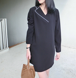 Elsie Asymmetrical Piped Tuxedo Dress - HELLO PARRY Australian Fashion Label 