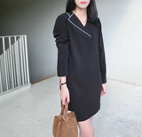 Elsie Asymmetrical Piped Tuxedo Dress - HELLO PARRY Australian Fashion Label 