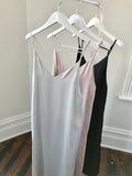Omalia Silky Slip Dress-Grey
