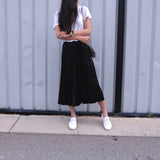 Grace Midi Pleated Skirt - Black