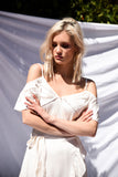 HILDA RUFFLE OFF WHITE DRESS