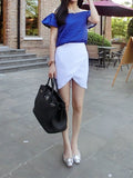 Helen Scalloped Hem Wrap Skir - White - HELLO PARRY Australian Fashion Label 