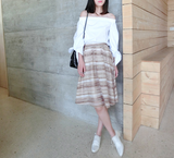 Huntley Natural Striped Ombre Skirt
