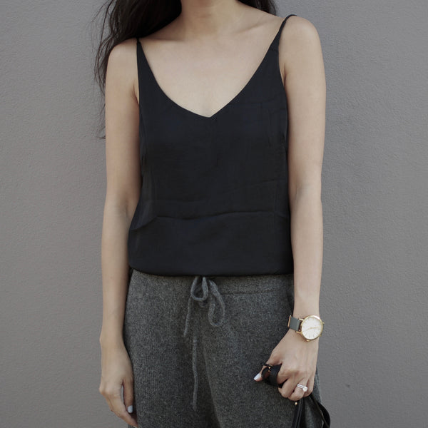 PRE ORDER Louise Silky Black Cami Available in 15 July - HELLO PARRY Australian Fashion Label 