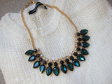 Rosa Crystal Tear drop Necklace