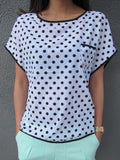 Sino Polka Dot Print Top