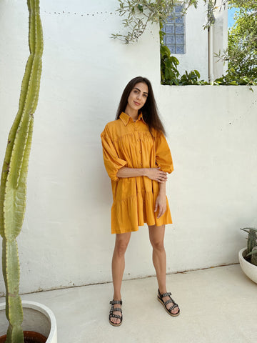 Jenna Shirt Dress -Amber