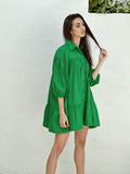 Jenna Shirt Dress -Jade