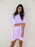 Jenna Shirt Dress -Lilac Gingham