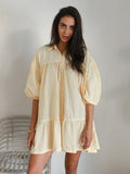 Jenna Shirt Dress -Yellow Gingha