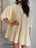 Jenna Shirt Dress -Yellow Gingha