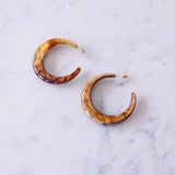 MAYA AMBER ROUND HOOPS EARRINGS