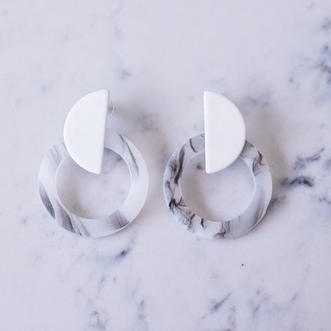 NADINE MARBLE CIRCLE EARRINGS