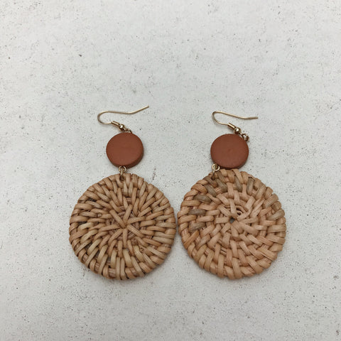 Tito Wood/Woven Earrings