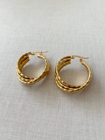 Quinn Textured Twist Hoops