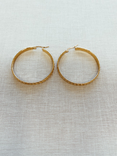 Corey Large Textured Hoops