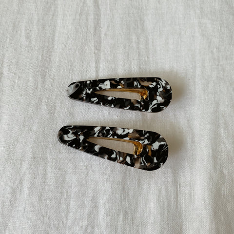 ZOE SHARP HAIR CLIPS - SALT AND PEPPER