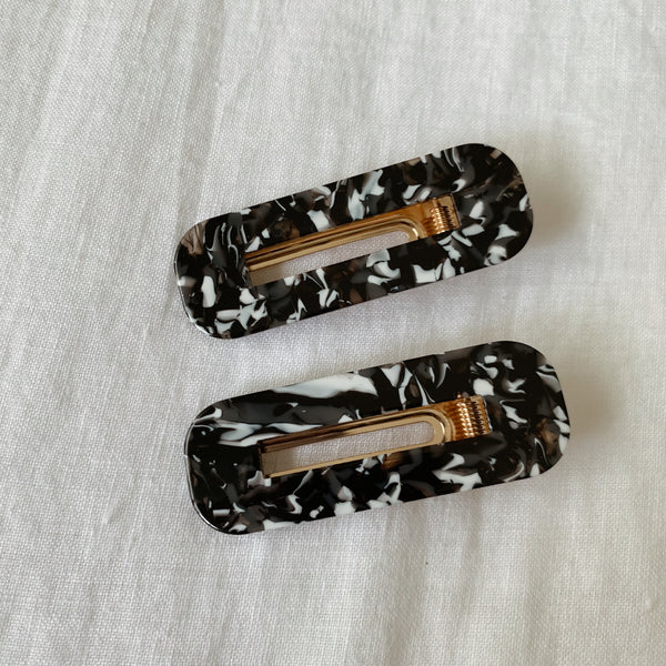 ZOE HAIR CLIPS - SALT AND PEPPER