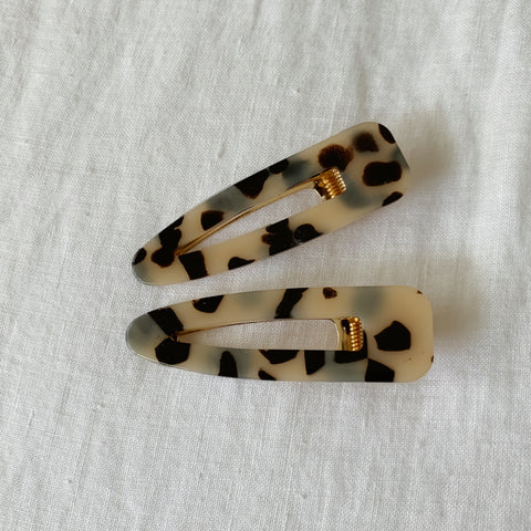 LEO HAIR CLIPS - BEIGE TORT