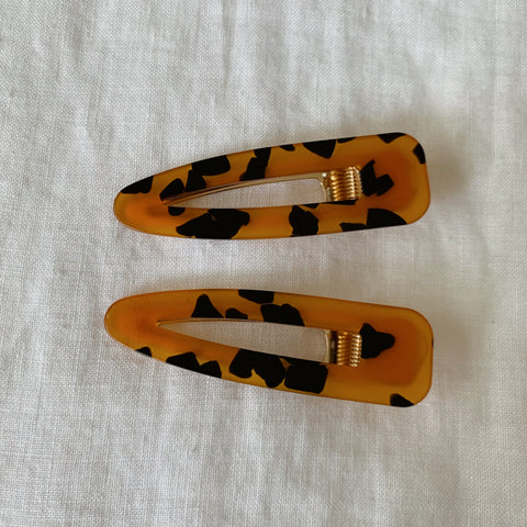 LEO HAIR CLIPS - ORANGE TORT