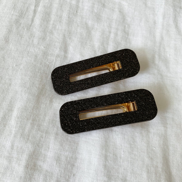 GRACIE HAIR CLIPS GLITTER - MIDNIGHT